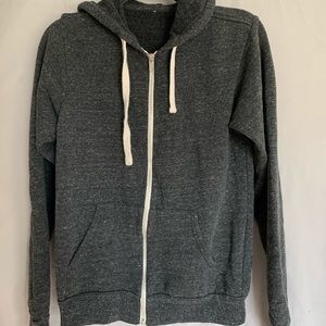 gray zip up hoodie